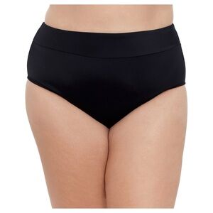 NWT Bal Harbour Tummy Control Swim Brief Bottoms Black Plus Size 2X (20W-22W)